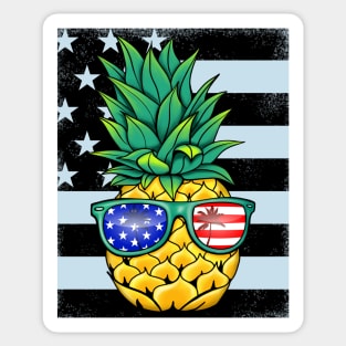 USA Patriotic Pineapple Sunglasses Sticker